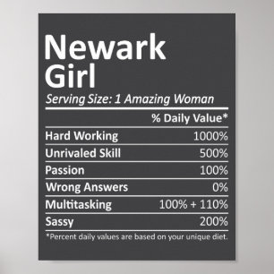 Newark Mädchen Nj New Jersey Lustige Stadt Heimat  Poster