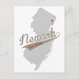 Newark, New Jersey - Pin Map - POSTCARD Postkarte