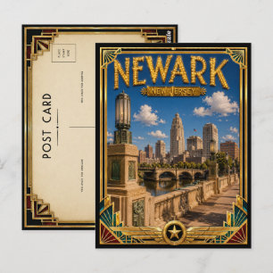 Newark New Jersey Vintage Art Deco Golden Age Postkarte