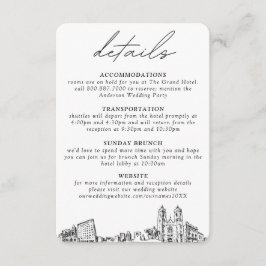 Newark New Jersey Wedding Details Enclosure Card Begleitkarte
