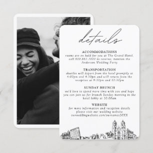 Newark New Jersey Wedding Details Enclosure Card Begleitkarte