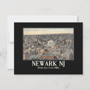 Newark NJ Bird's Eye View, 1910er Vintag Inspirier Postkarte