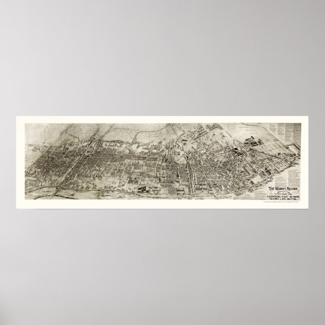 Newark, NJ Panoramic Map - 1907 Poster (Vorne)