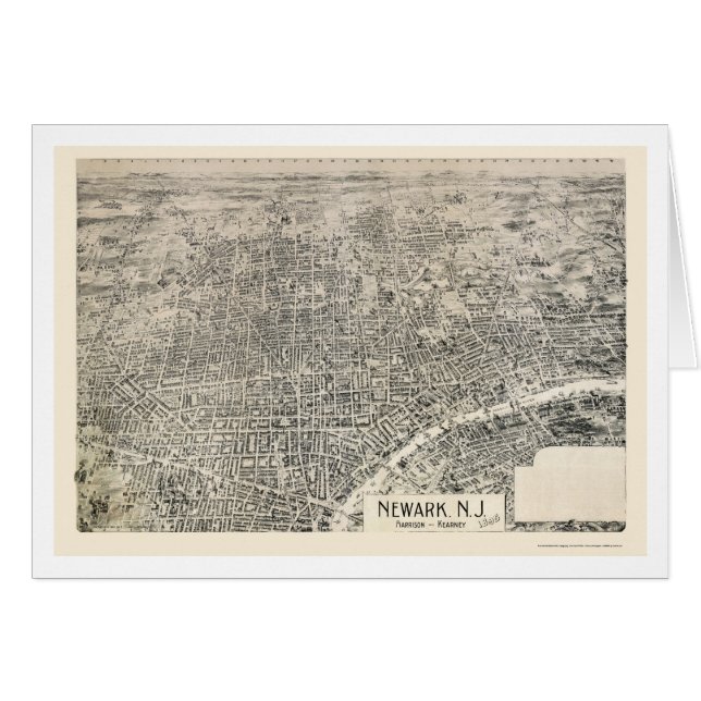Newark, NJ panoramische Karte - 1895 (Vorderseite (Horizontal))