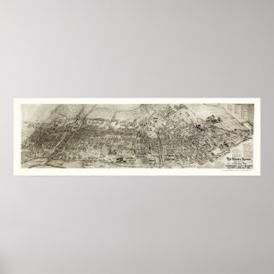 Newark, NJ panoramische Karte - 1907 Poster