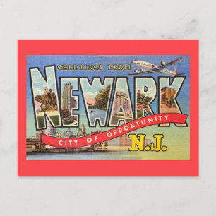 Newark NJ Stadt der Möglichkeiten Retro Postkarte