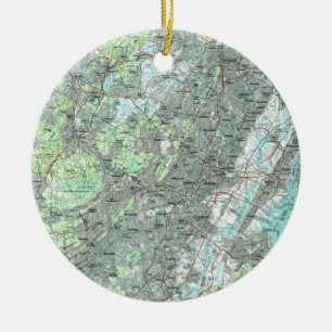 Newark NJ und Umgebung Map (1986) Keramik Ornament