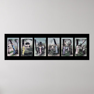 NEWARK Vintag Alphabet Letter Name Art Poster