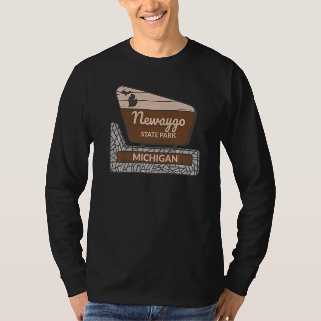 Newaygo Staat Park Michigan MI Welcome Sign Vacati T-Shirt (Vorderseite)