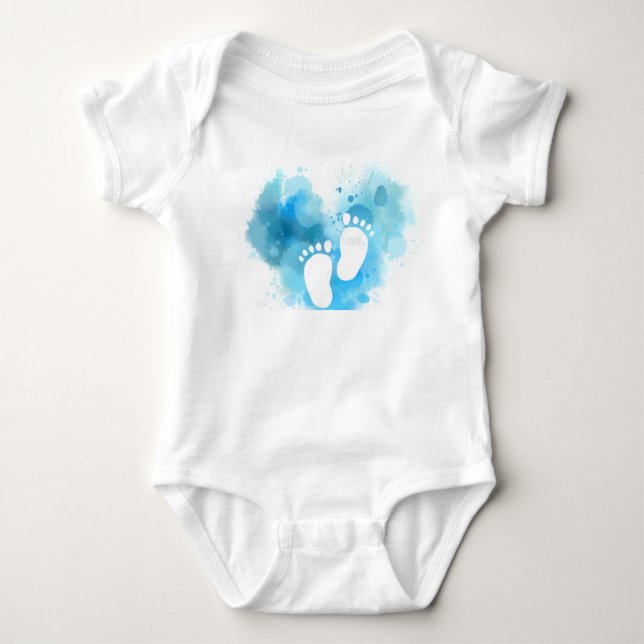 Newborn baby footprint design  baby strampler (Vorderseite)