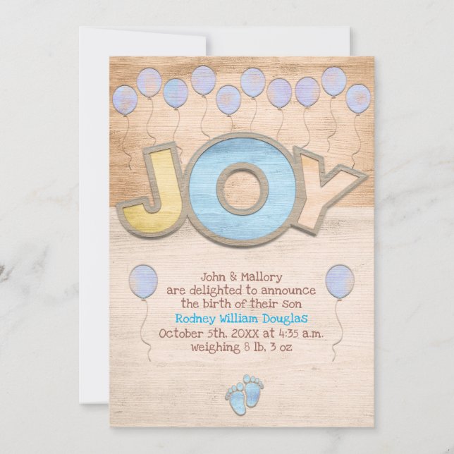 Newborn Boy Boy Ankündigung (Vorderseite)