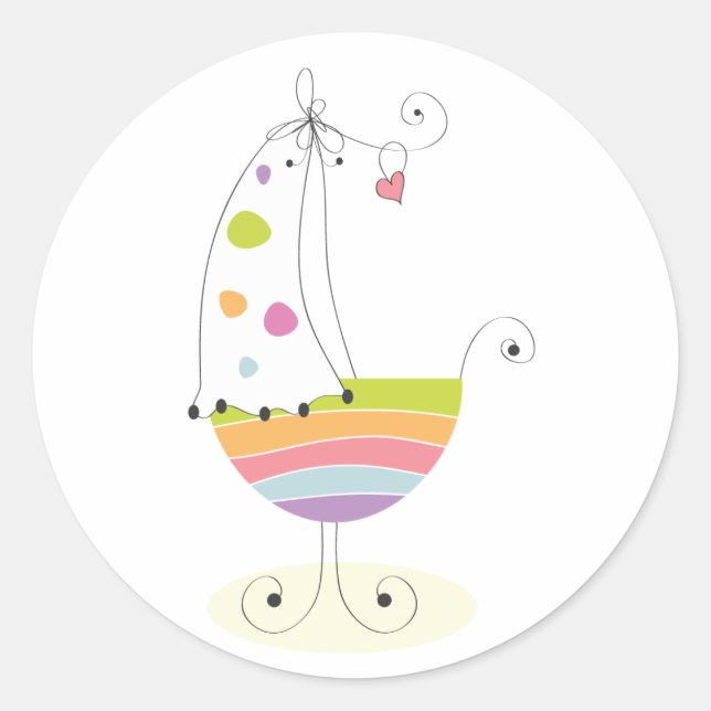 Newborn Crib Runder Aufkleber (Vorderseite)
