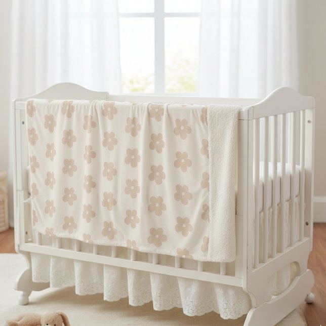 Newborn Photo Prop, Blush Daisy Floral Sherpadecke (Von Creator hochgeladen)