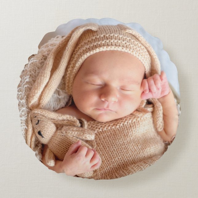 NEWBORN SLEEPING BABY FOTOGRAFIE Rundkissen Rundes Kissen (Vorderseite)