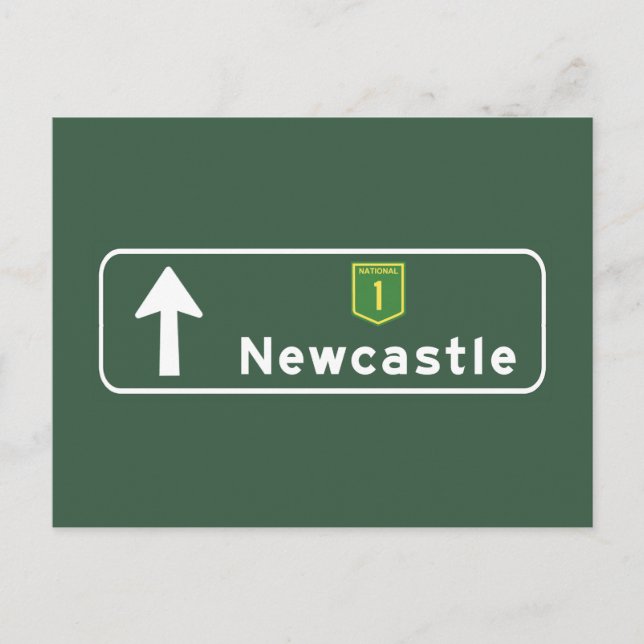 Newcastle, Australien Road Sign Postkarte (Vorderseite)