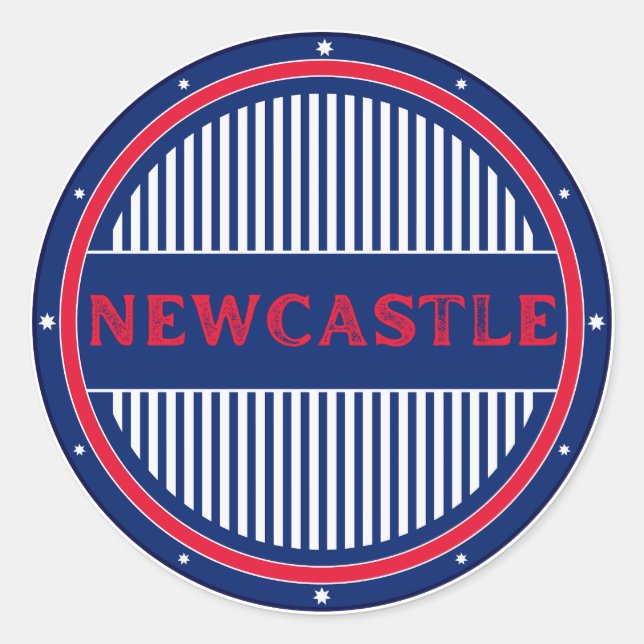 Newcastle City Pride Emblem – Australian Identity Runder Aufkleber (Vorderseite)