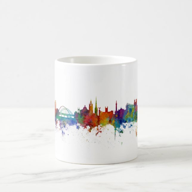 Newcastle England Skyline Kaffeetasse (Mittel)