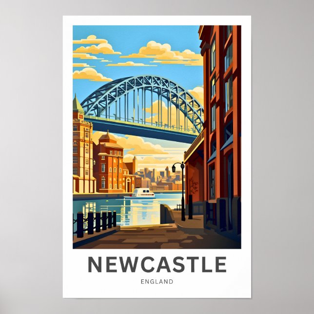 Newcastle England Travel Poster (Vorne)
