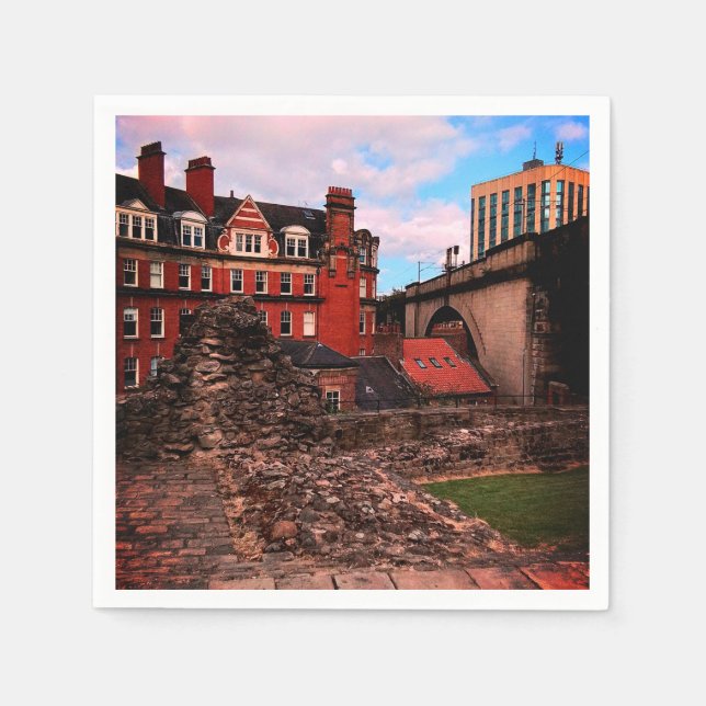 Newcastle-Gebäude Serviette (Vorderseite)
