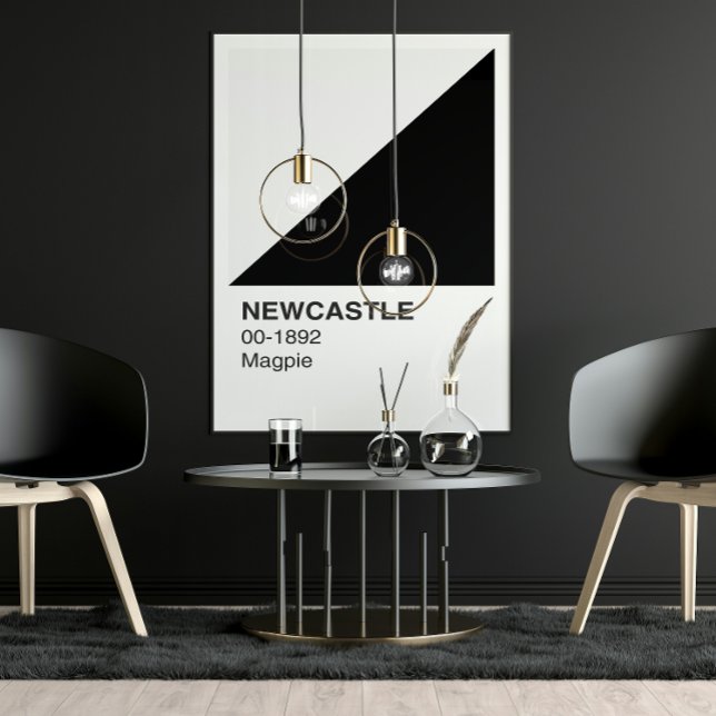 Newcastle Magpie - weiße Grenze Poster (Von Creator hochgeladen)