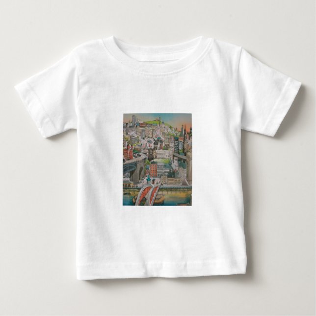 Newcastle nach T-Shirt Tyne im Laufe der Jahre (Vorderseite)