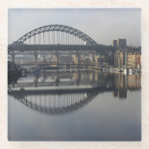 Newcastle Quayside und die Tyne Bridge Glasuntersetzer