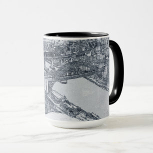 Newcastle Tyne Bridge Künstlerische Skizze Tasse