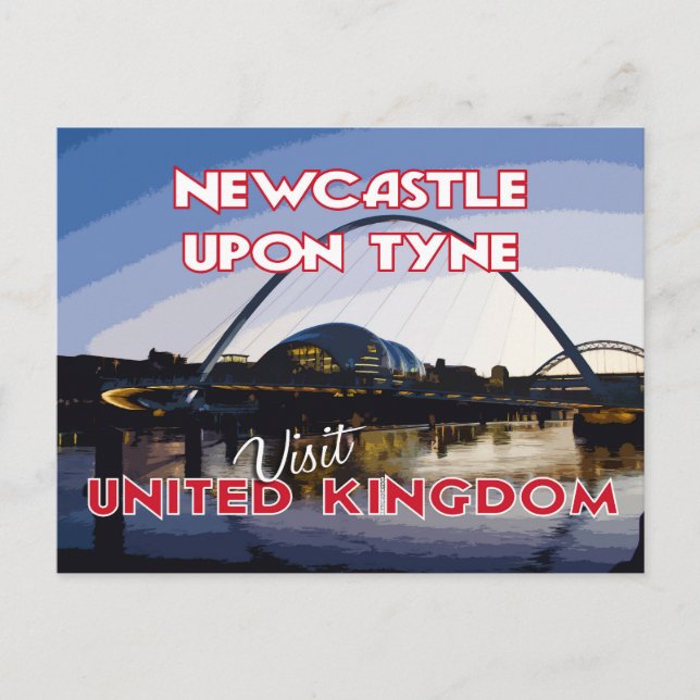 Newcastle Upon Tune, Besuch... Postkarte (Vorderseite)