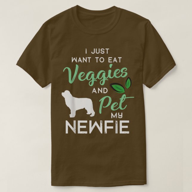 Newfie Funny Vegan Dog Lover Eigentümer Xmas Gebur T-Shirt (Design vorne)