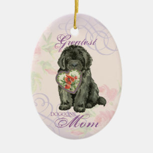 Newfie Heart Mama Keramik Ornament