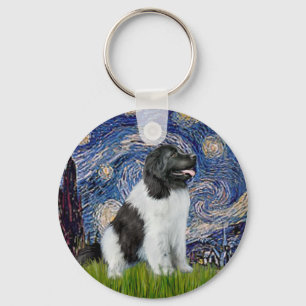 Newfie Landseer - Sternennacht Schlüsselanhänger