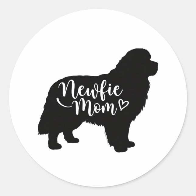 Newfie Mama - Neufundland Mama - Newfie Dog Mamas Runder Aufkleber (Vorderseite)