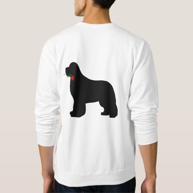 Newfie mit Rosen-Sweatshirt Sweatshirt (Rückseite)