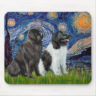 Newfie Pair (B1+L) - Starry Night Mousepad