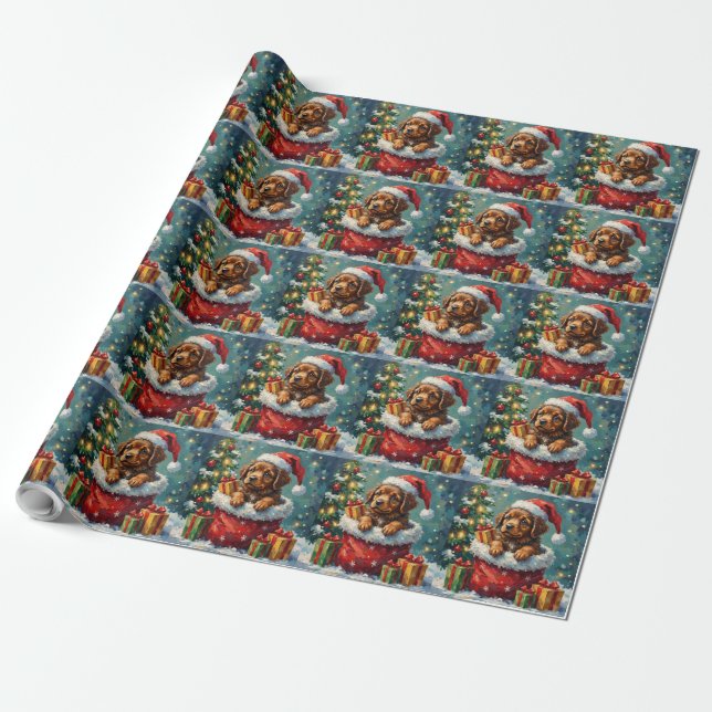 Newfoundland Christmas Santa Bag Adventure Geschenkpapier (Ungerollt)