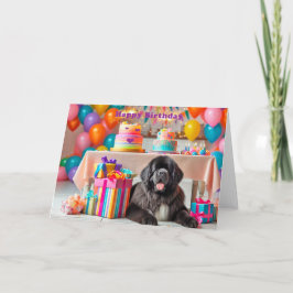 Newfoundland Dog Birthday Card Dankeskarte