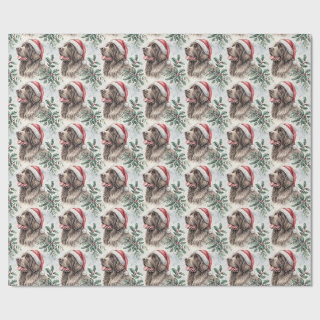 Newfoundland Dog Christmas Wrapping Paper Geschenkpapier (Flach)