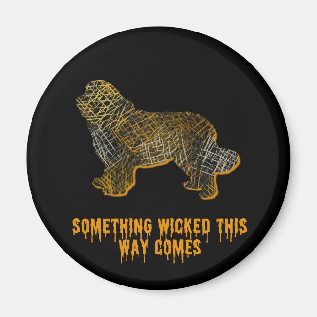 Newfoundland Dog Silhouette Fun Halloween Magnet (Vorne)