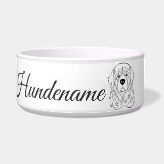 Newfoundland Minimalist Line Art personalized bowl Napf