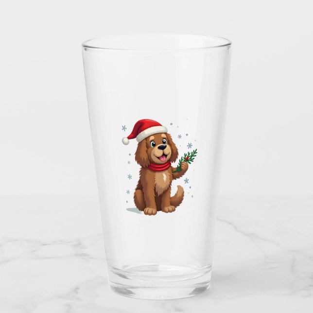 Newfoundland Santa Hat Glas (Vorderseite)