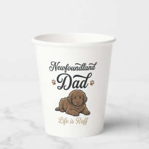 Newfoundland-Vater-Leben ist hart im Vintage-Hund- Pappbecher