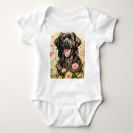 Newfoundland Watercolor Baby Bodysuit Baby Strampler