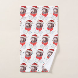 Newfypoo Dog Breed Christmas Stars Handtuch