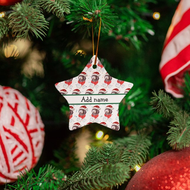 Newfypoo Dog Breed Christmas Stars Keramik Ornament (Von Creator hochgeladen)