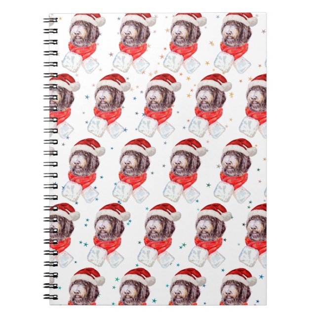 Newfypoo Dog Breed Christmas Stars Notizblock (Vorderseite)