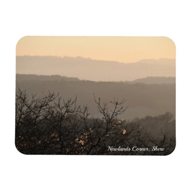 Newlands Corner, Shere Abstrakt Landschaft Magnet (Horizontal)