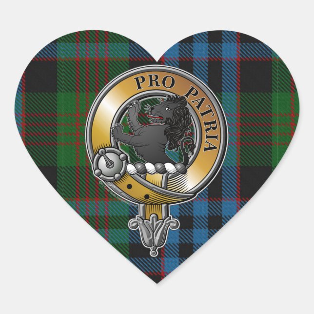 Newlands Tartan & Abzeichen Herz-Aufkleber (Vorderseite)