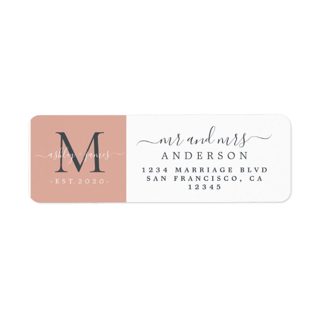 Newlywed Monogram Mr Mrs Return Address  (Vorne)
