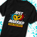 Newlywed - Wedding Honeymoon Drehmoment - Just Mar T-Shirt<br><div class="desc">This fun just married design is perfekt for the newlywed paaret to celebrate at their wedding shower, wedding reception & on their honeymoon. Makes a great Just Married souvenir to always remember your special wedding day celebration! Feature "Just Married - Official Power Drehmoment" wedding day pay w/ a vintage comic...</div>