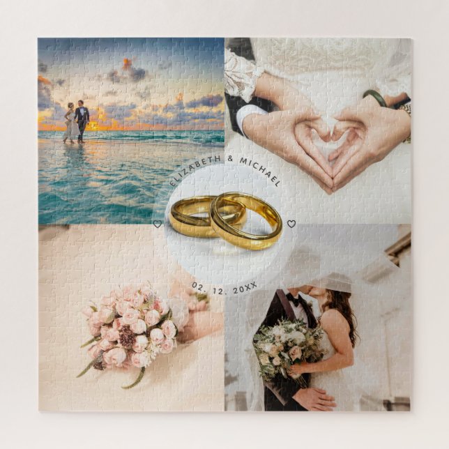 Newlyweds Couple Wedding Anniversary Foto Collage (Vertikal)
